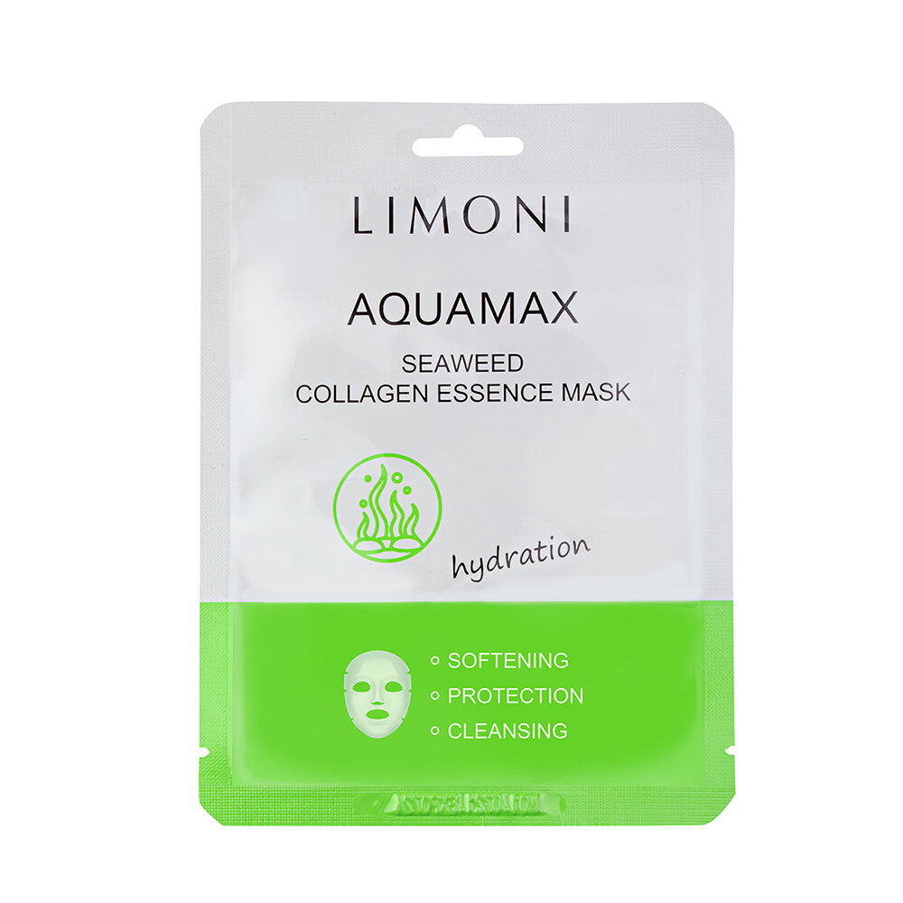 LIMONI Маска для лица вос. с экстрактом морских водорослей и кол.Seaweed Collagen Essence Mask 23***