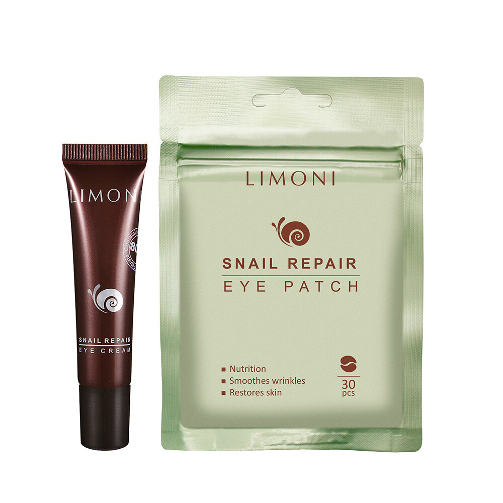LIMONI Snail eye care set (Набор Snail Repair Eye Patch 30pcs +  Snail Repair Eye Cream 15ml)***