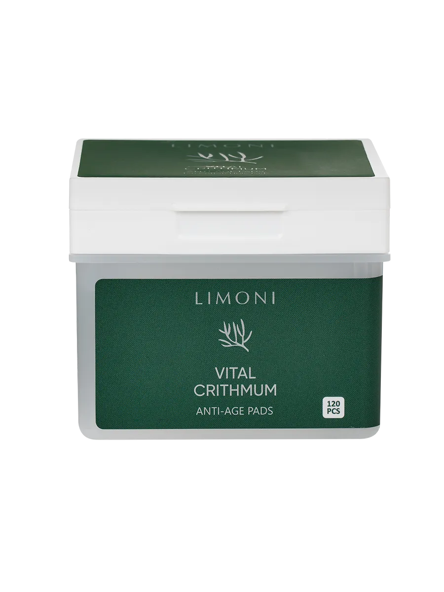LIMONI Антивозрастные тонер-пэды для лица с критмумом Vital Crithmum Anti-age Pads 120 pcs