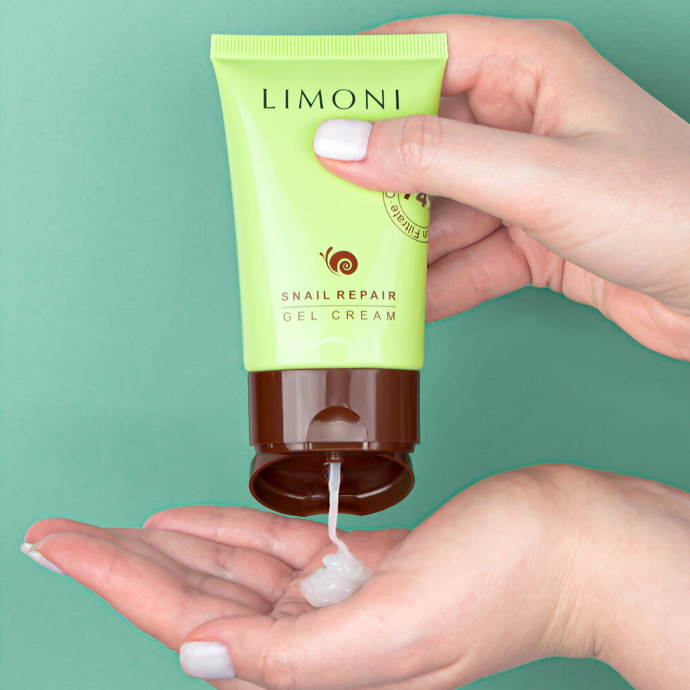 LIMONI Восстанавливающий гель-крем для лица с экстрактом секреции улитки Snail Repair Gel Cream 50ml