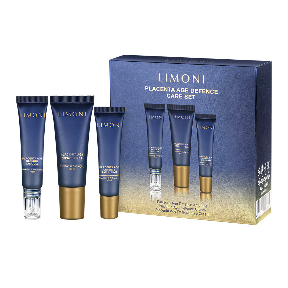 LIMONI Placenta Age Defenсe Care Set (Набор Cream 25ml+Eye Cream 15ml+Ampoule 15 ml)