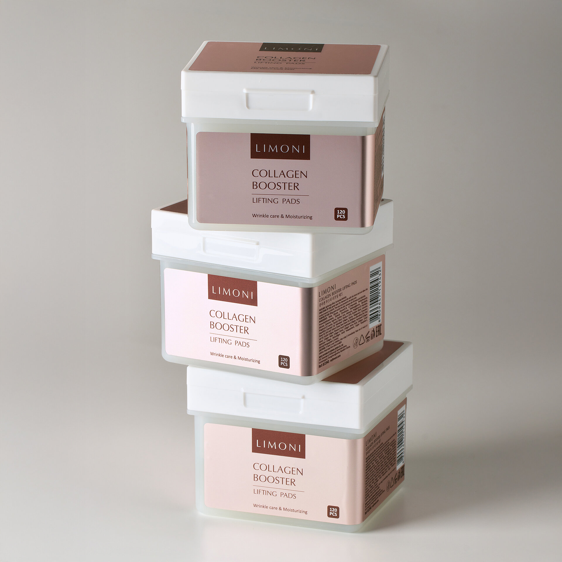LIMONI Лифтинг-пэды для лица с морским коллагеном Collagen Booster Lifting Pads 120 pcs