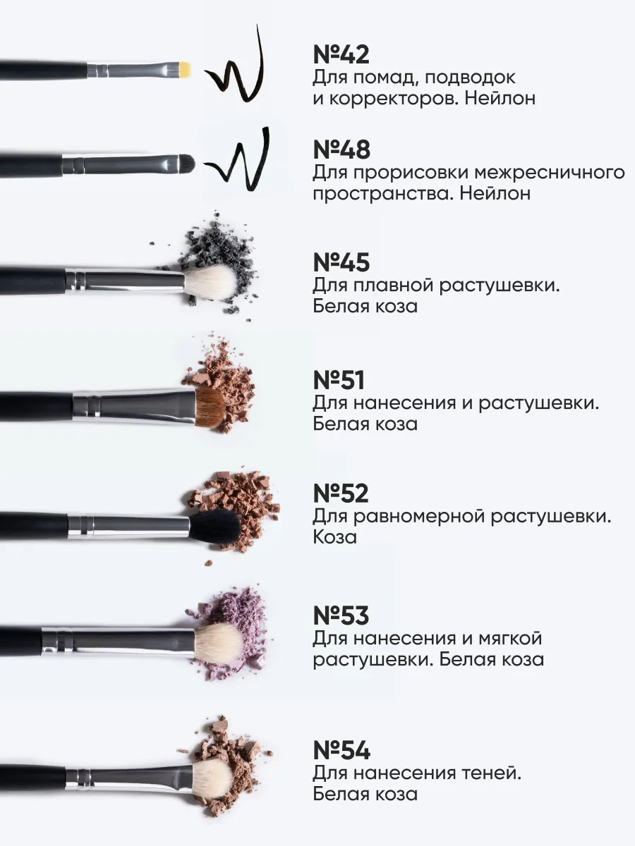 LIMONI Professional №54 Кисть для нанесения теней (коза)