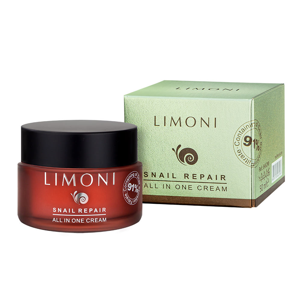 LIMONI Крем для лица восстанавлив. с экстрактом секреции улитки Snail Repair All In One Cream 50ml