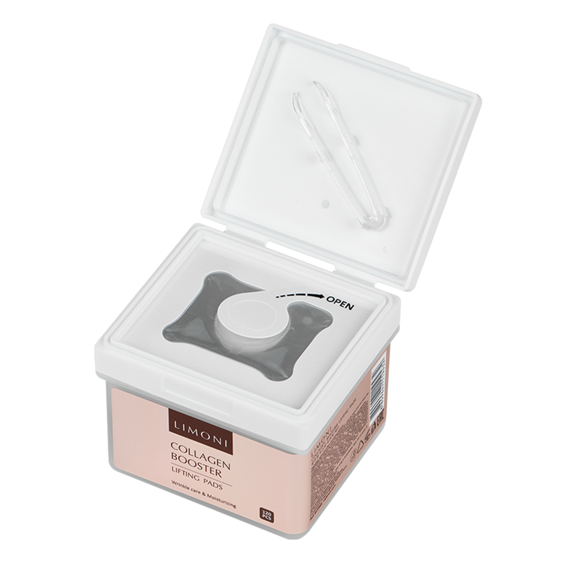 LIMONI Лифтинг-пэды для лица с морским коллагеном Collagen Booster Lifting Pads 120 pcs
