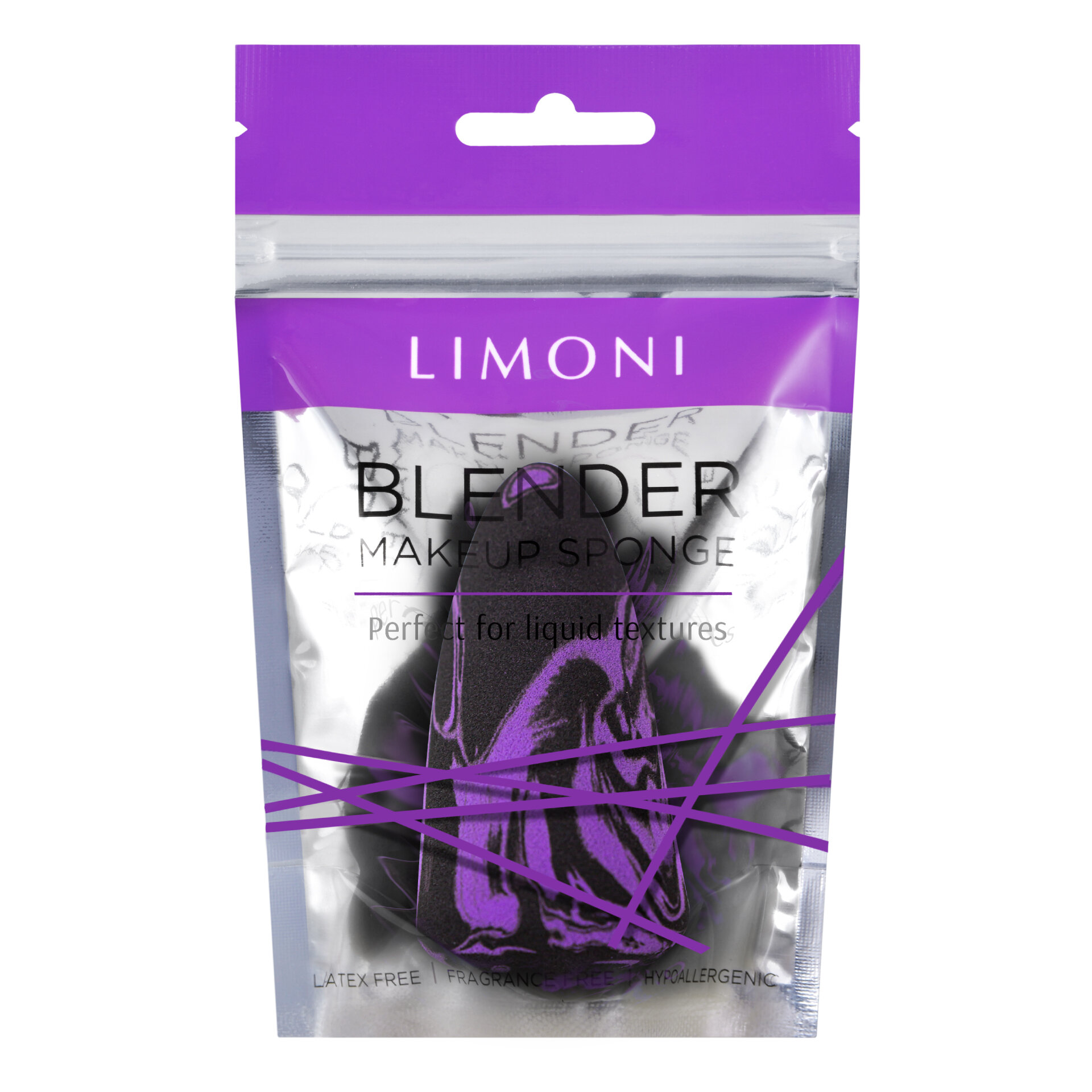 LIMONI Спонж для макияжа "Makeup Sponge" Black Purple