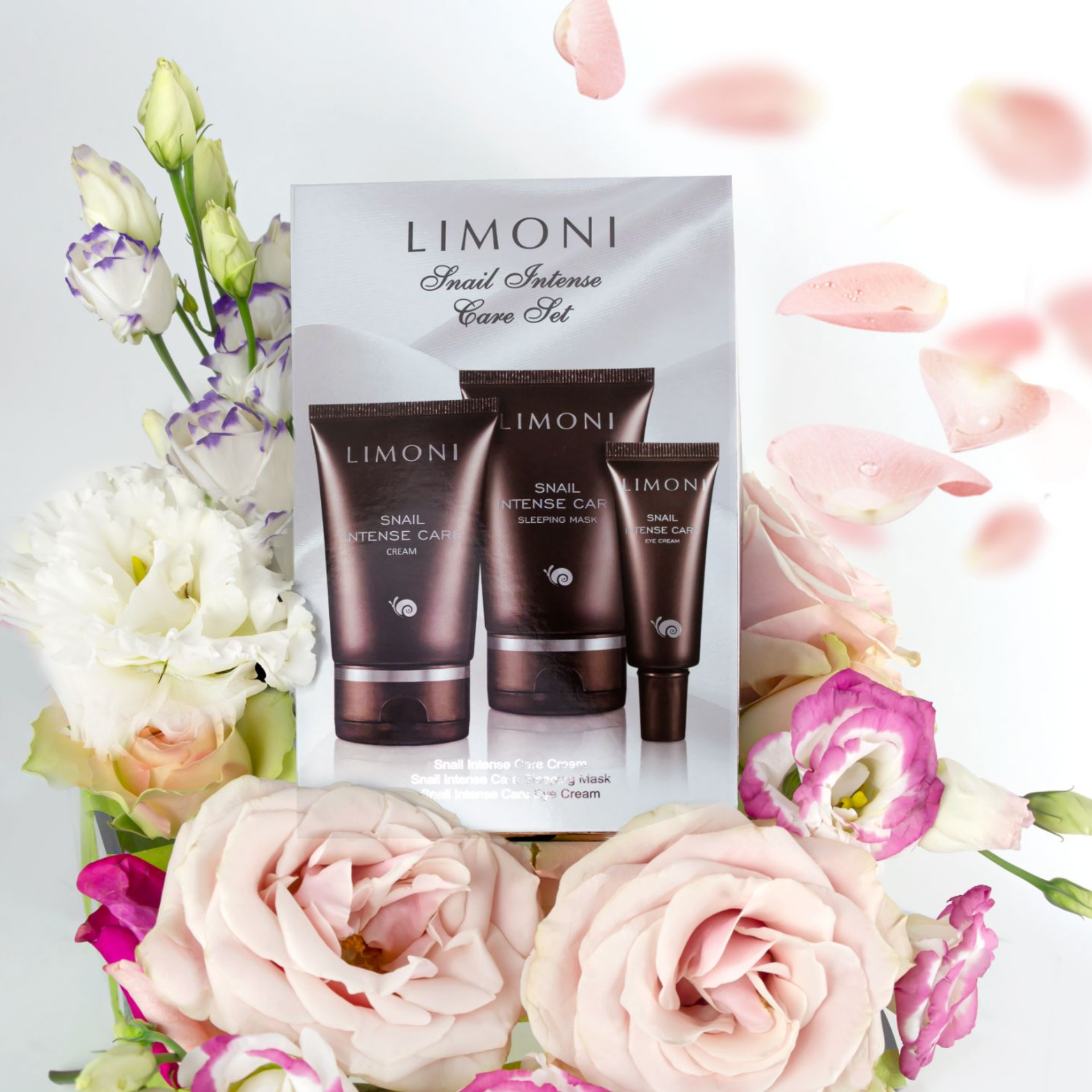 LIMONI Snail Intense Care Set (Набор Cream 50ml+Eye Cream 25ml+Sleeping Mask 50 ml)