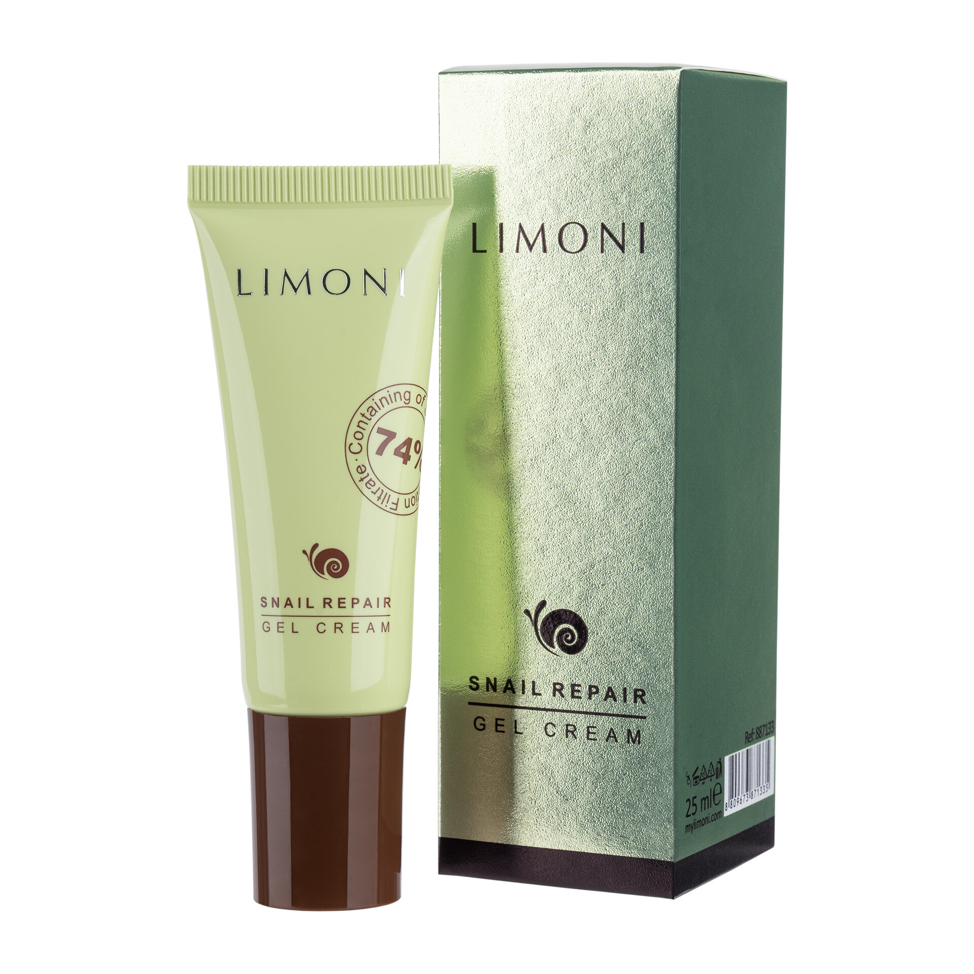LIMONI Восстанавливающий гель-крем для лица с экстрактом секреции улитки Snail Repair Gel Cream 25ml