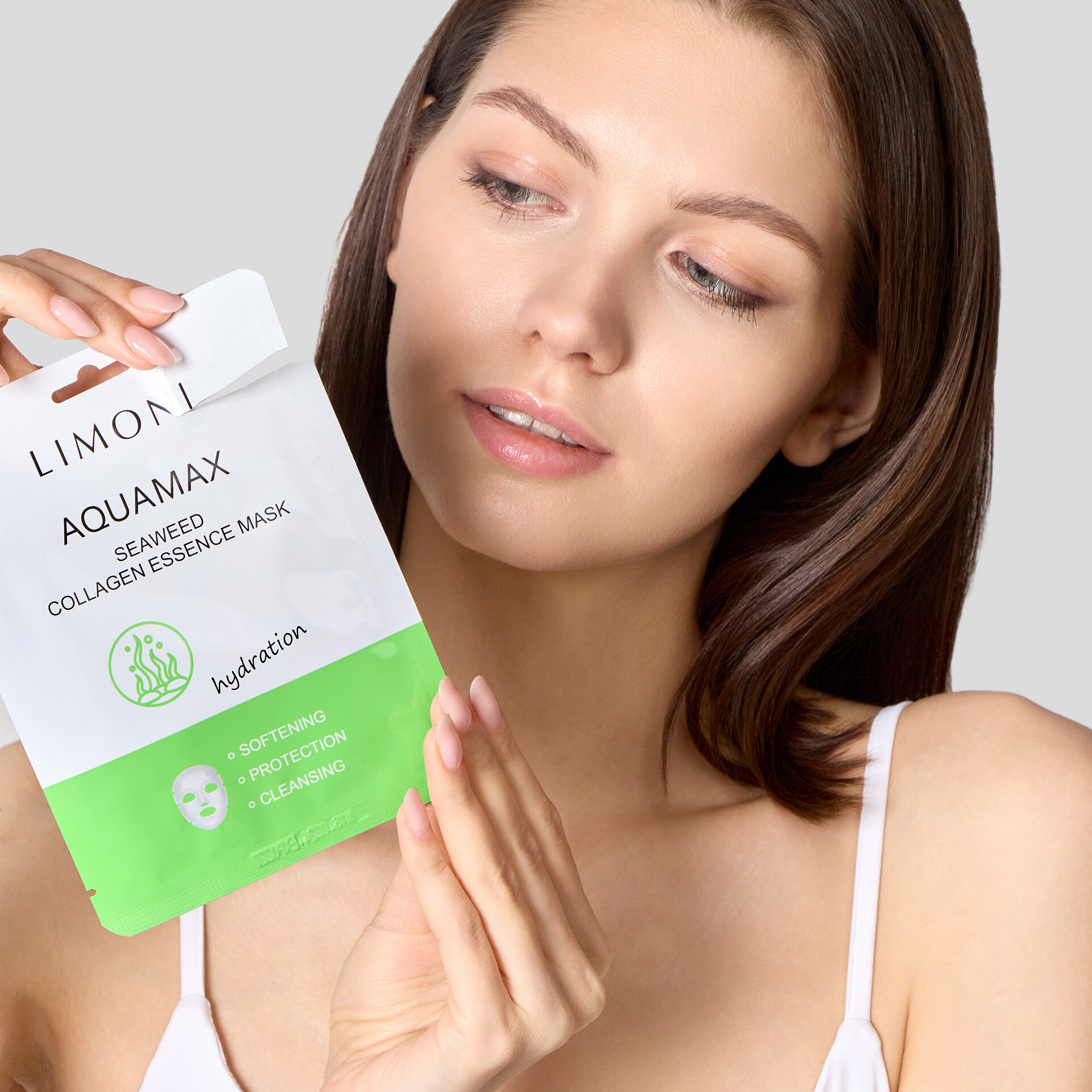 LIMONI Маска для лица вос. с экстрактом морских водорослей и кол.Seaweed Collagen Essence Mask 23***