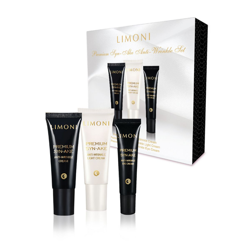 LIMONI Premium Syn-Ake Anti-Wrinkle Care Set (Набор Cream 25ml+Light Cream 25ml+Eye Cream 15ml)