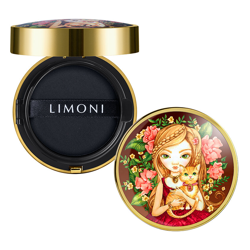 LIMONI Тональный флюид кушон All Stay Cover Cushion SPF 35 / PA++ Animal Princess 02 Medium***