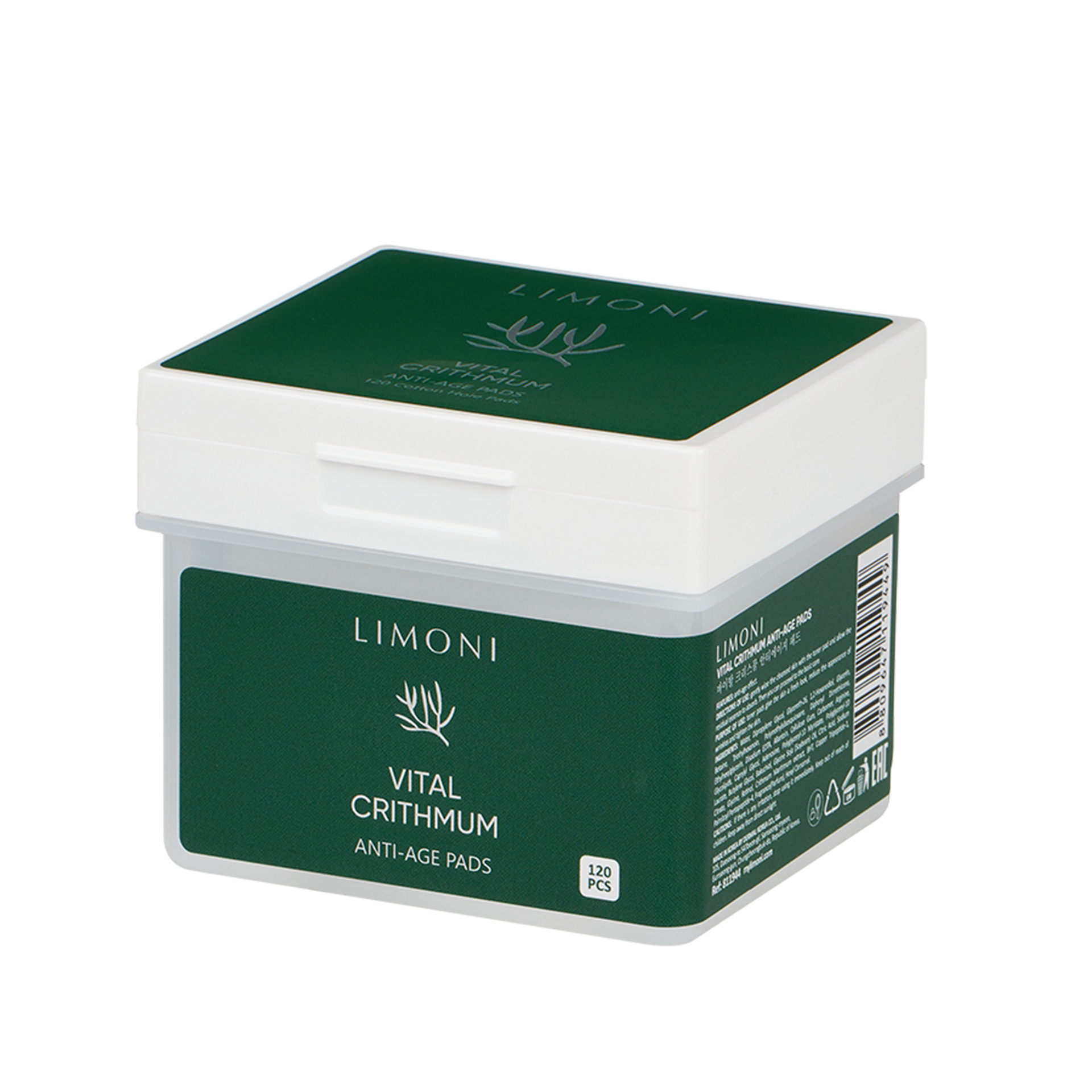LIMONI Антивозрастные тонер-пэды для лица с критмумом Vital Crithmum Anti-age Pads 120 pcs
